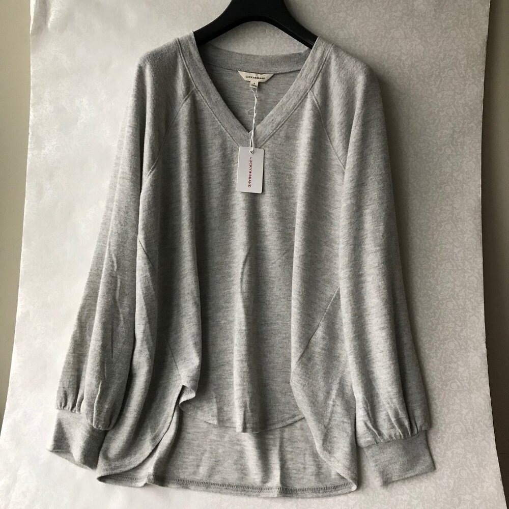 Lucky Brand Long Sleeve  V- Neck  60% Viscose   Size : S  MSRP $59.50